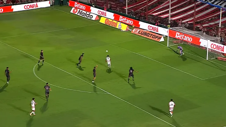 Nicolás Guerra tuvo la oportunidad de marcar su primer gol en el fútbol argentino.