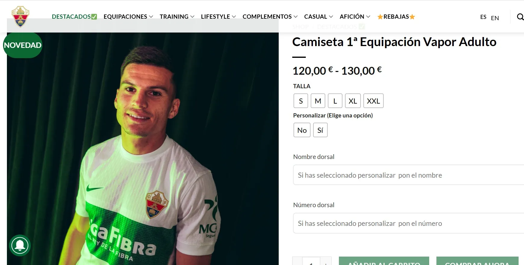 Cepeda es el modelo de una camiseta especial del Elche