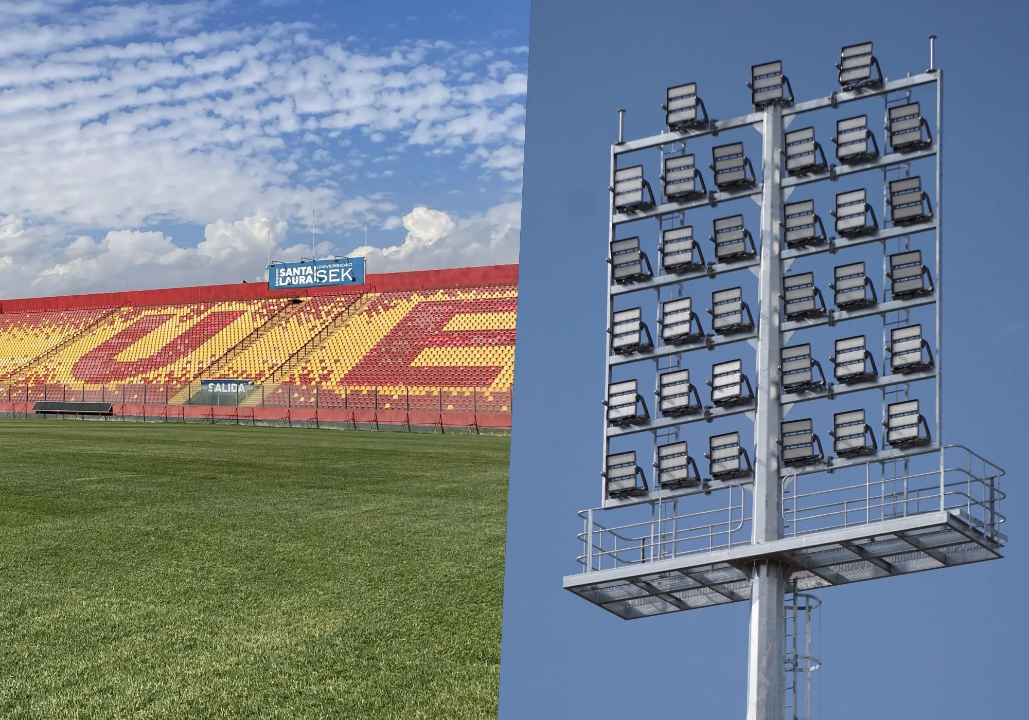 Las imágenes con que Unión Española destacó los avances en el Estadio Santa Laura.