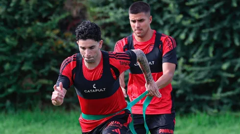 Lautaro Pastrán y Álvaro Madrid entrenando en Colo Colo.