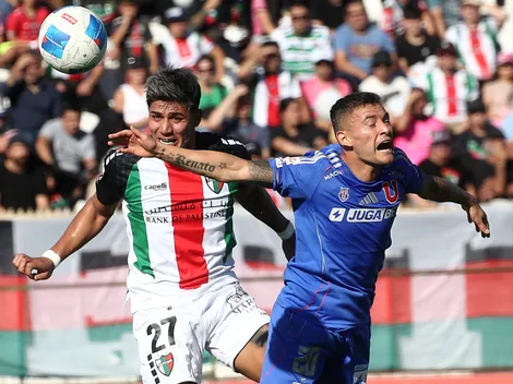 Palestino golpea en el suelo a los hinchas de U. de Chile