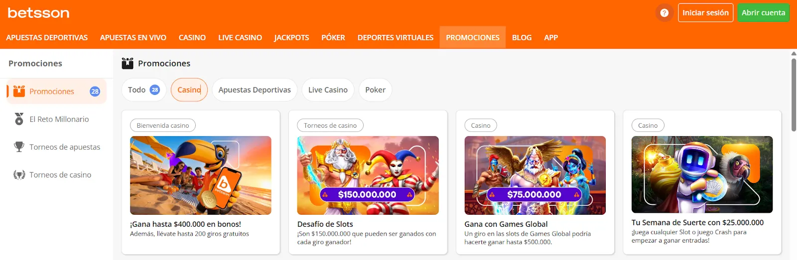 Tomada de Betsson Chile