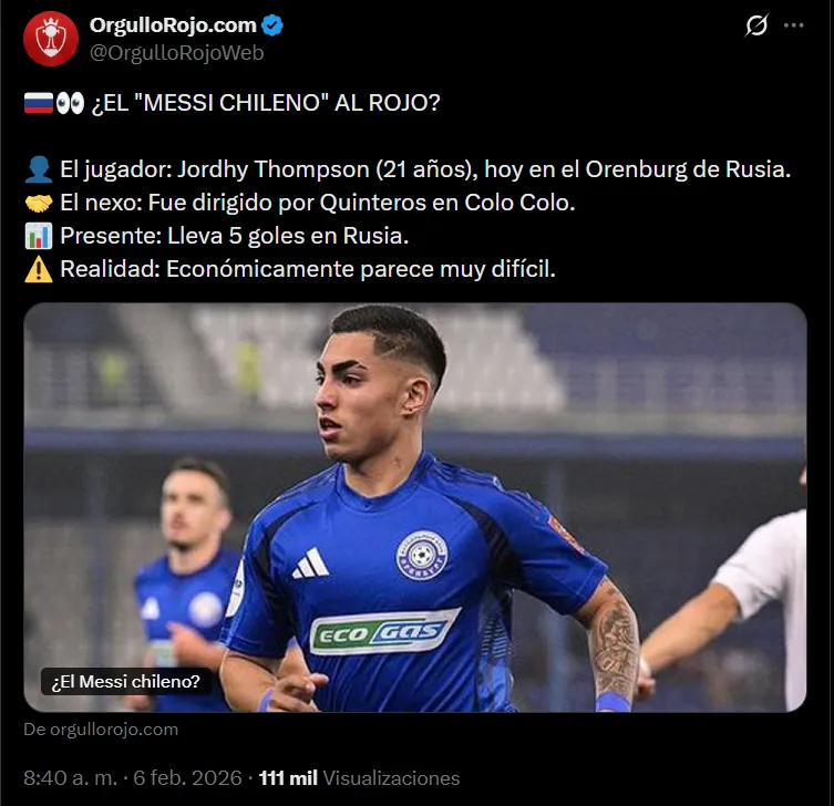 En Argentina recuerda con un viejo apodo a Jordhy Thompson. (Foto: Captura de X)