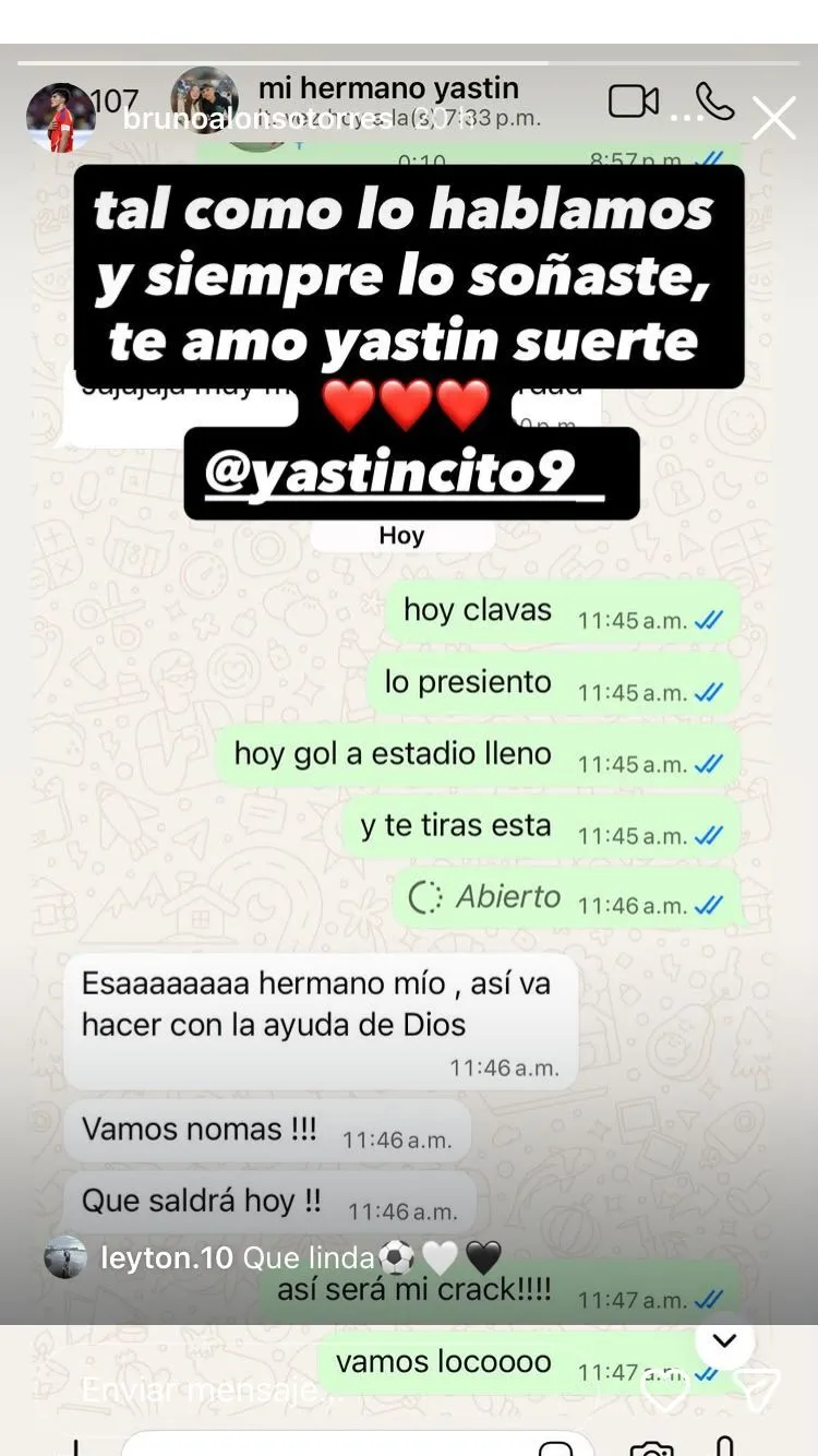 Captura de pantalla de la publicación que subió Bruno Torres