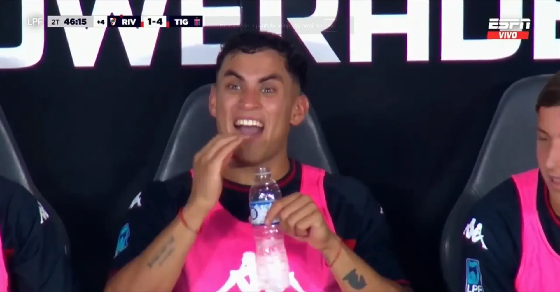 David Romero tuvo una jornada inolvidable ante River Plate. (Captura ESPN).