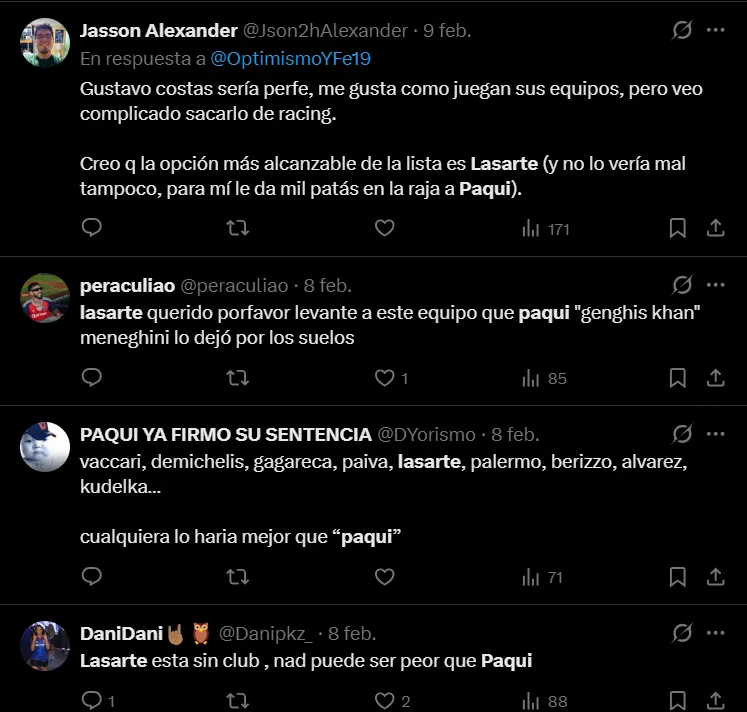 Los hinchas piden el regreso de Lasarte a la U. (Foto: Captura de X)