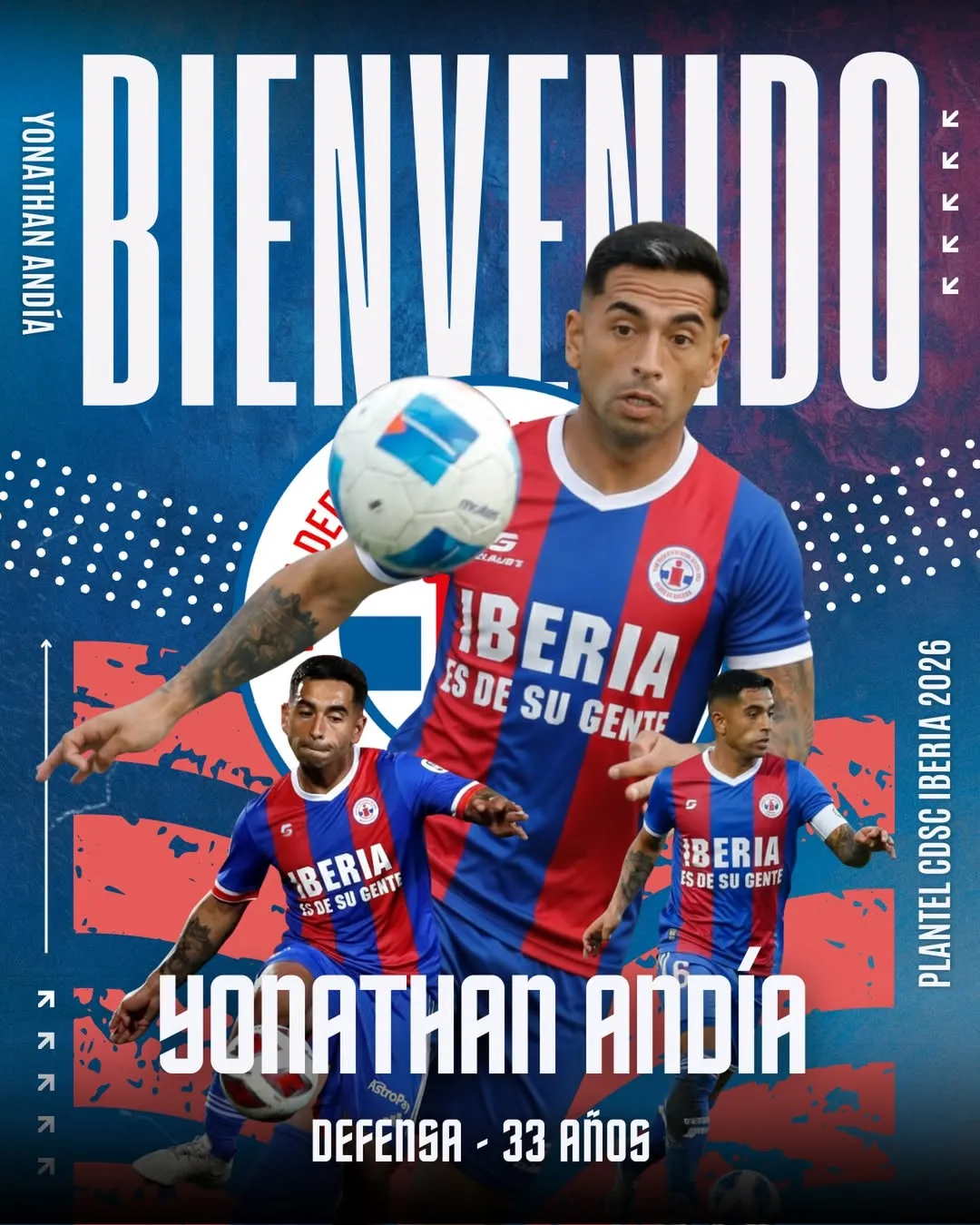 Con esta imagen Iberia le dio la bienvenida Andía como flamante refuerzo. 