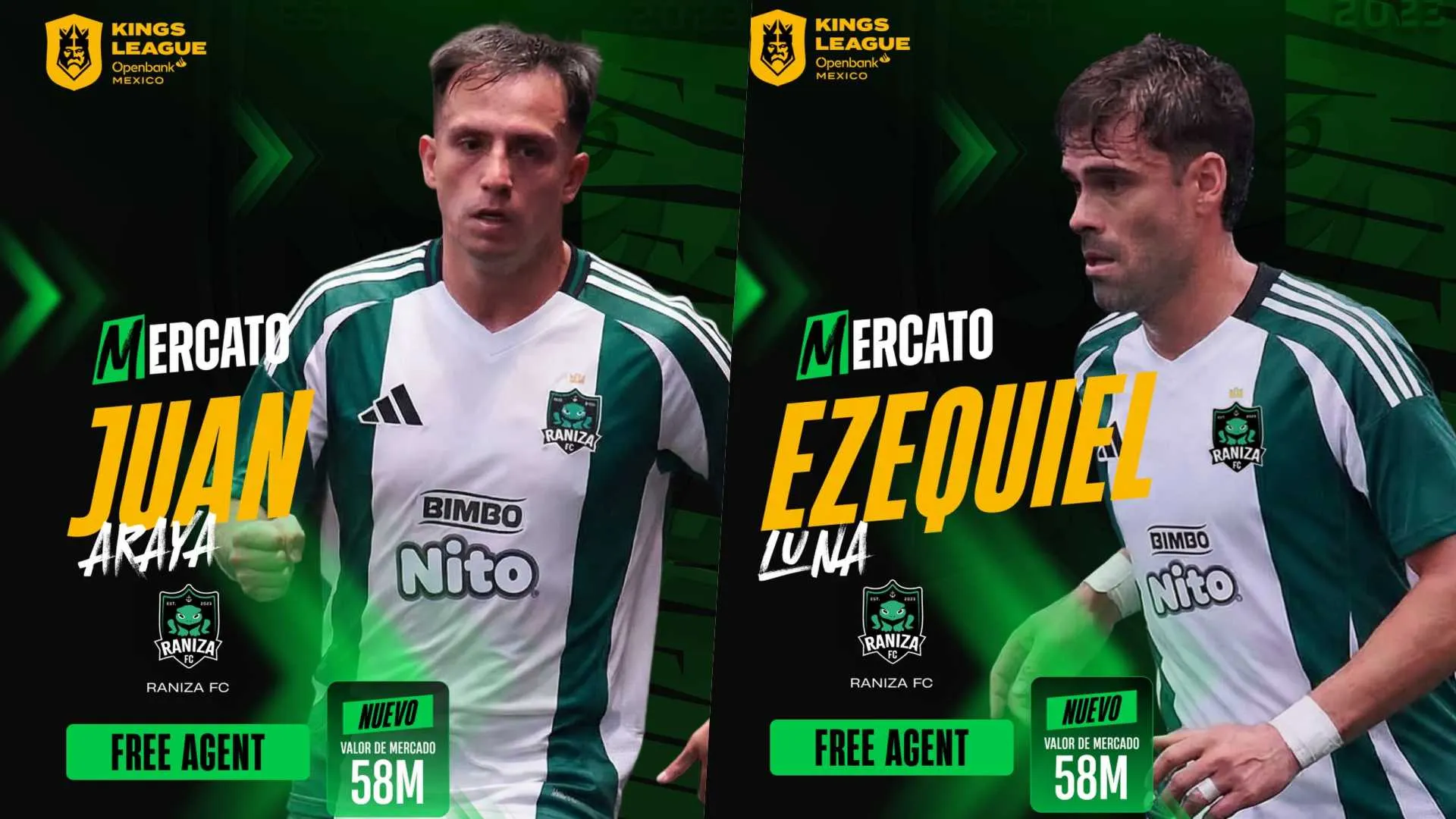 Juan Araya y Ezequiel Luna llegan a la Kings League el 2026.