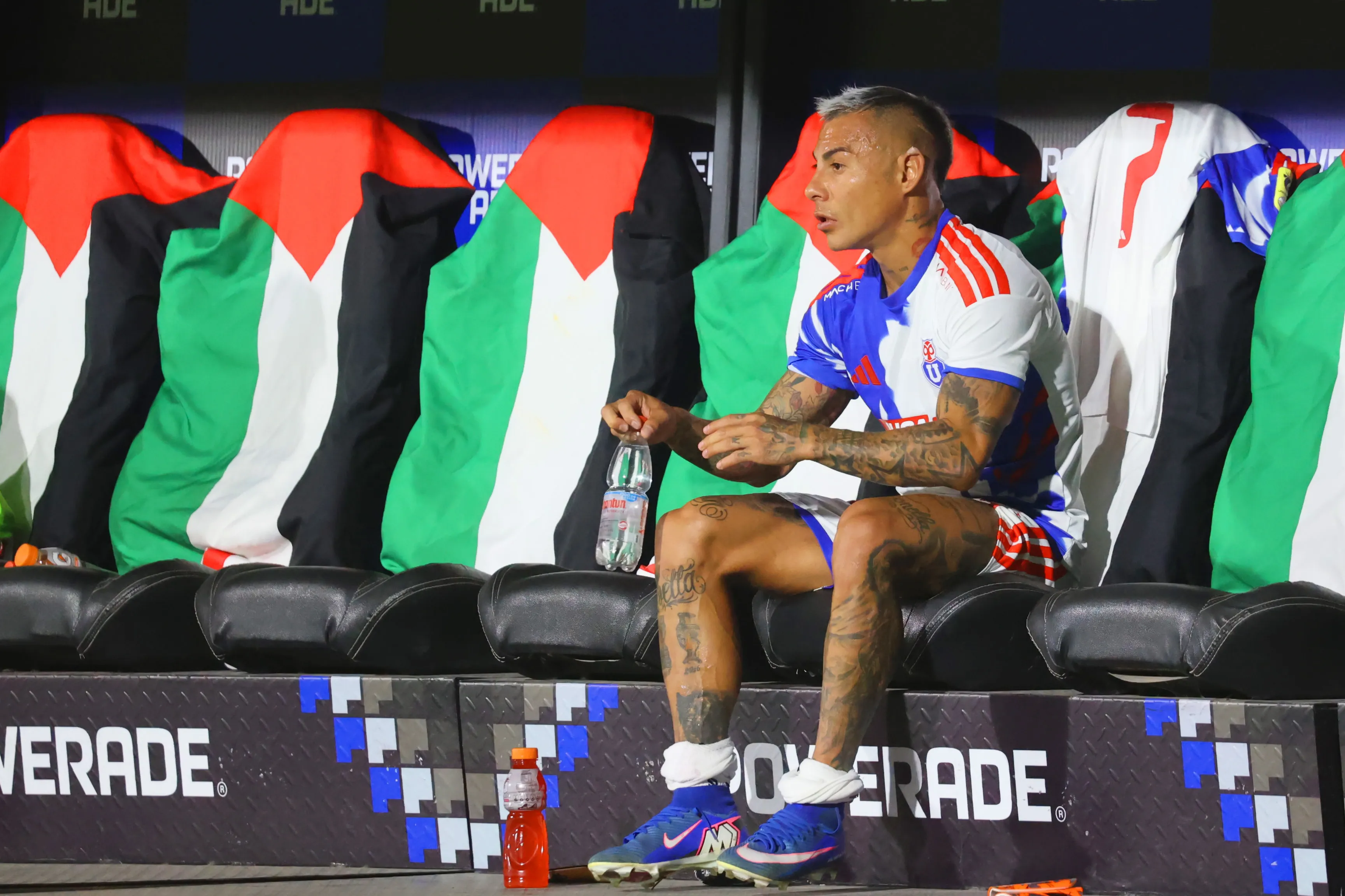 Eduardo Vargas jugó hasta los 70' en el 0-0 entre Palestino y Universidad de Chile. | Foto: Photosport.