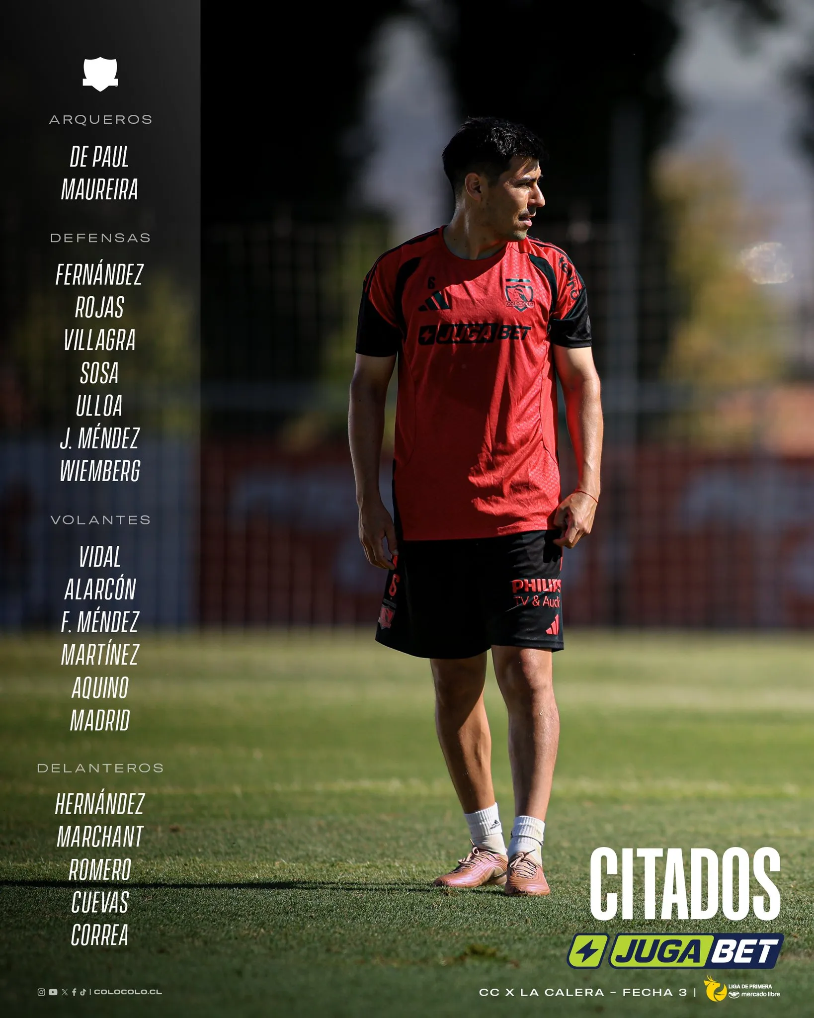 Los citados de Colo Colo ante La Calera.