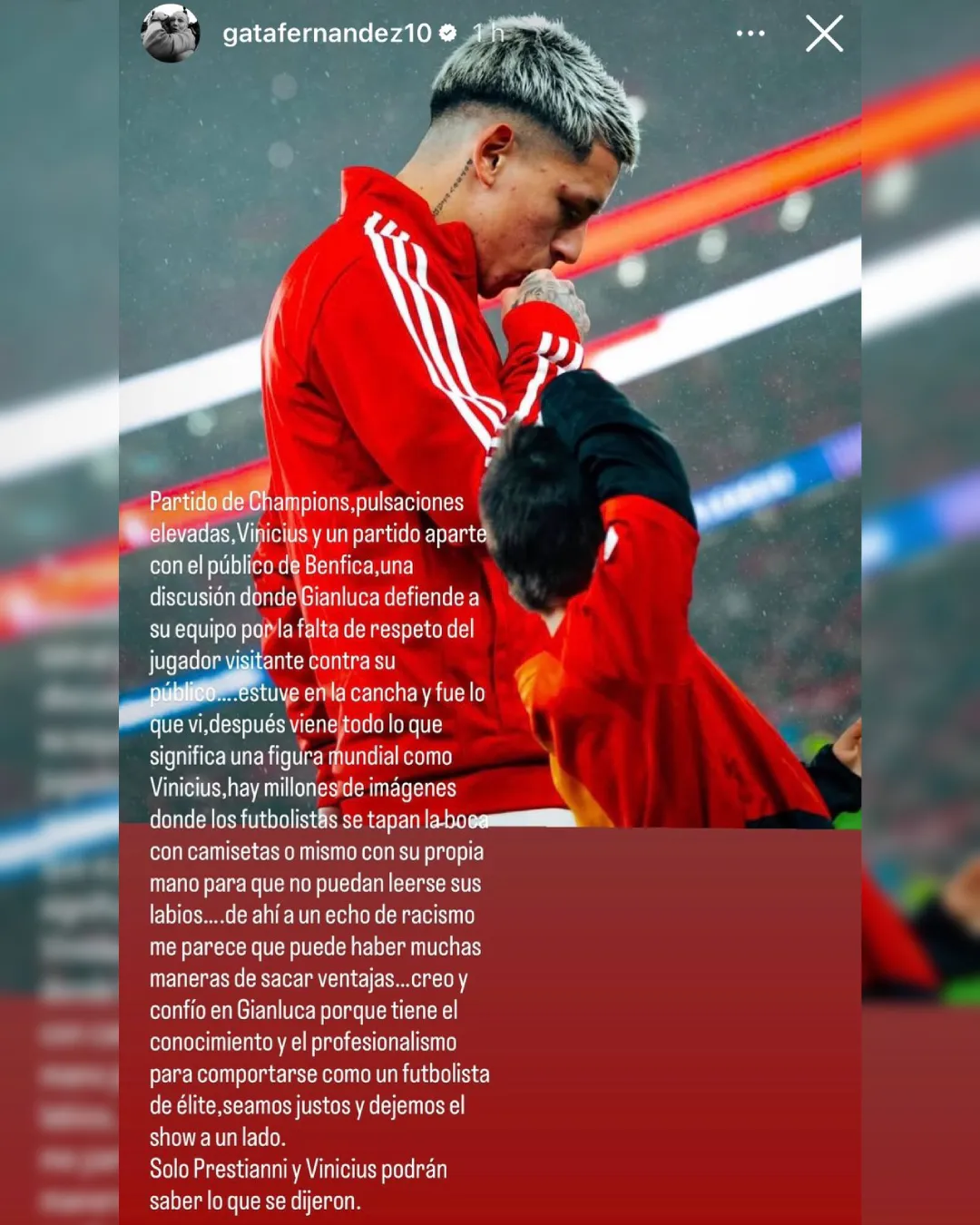 La historia de la Gata Fernández sobre Gianluca Prestianni