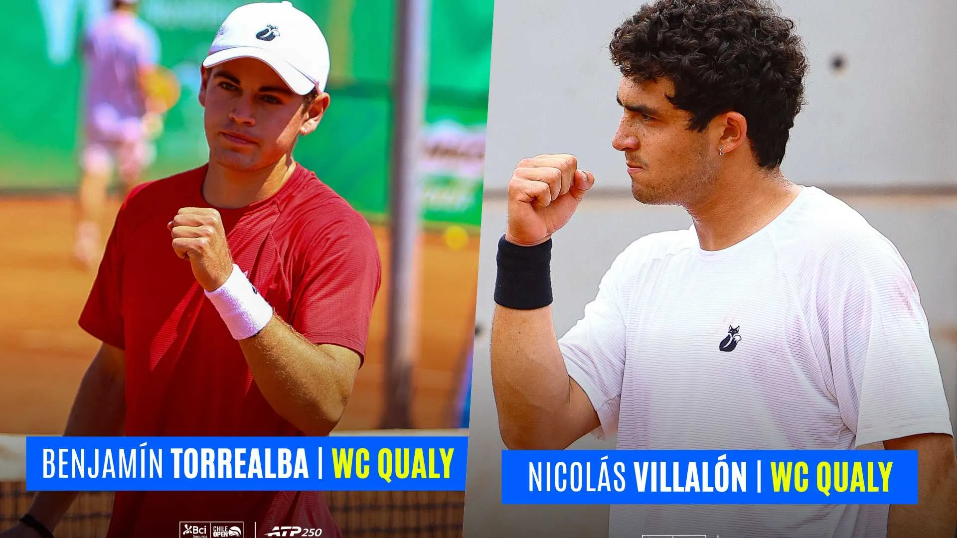Torrealba y Villalón seran parte de la Qualy del Chile Open 2026. (Foto: @chile_open)