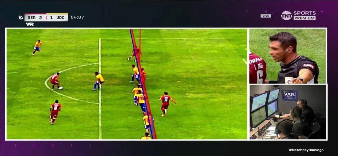 Esta fue la jugada que anuló el gol de La Serena.