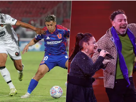 Mientras los hinchas de la U sufrían, un ex presidente gozaba en el Festival