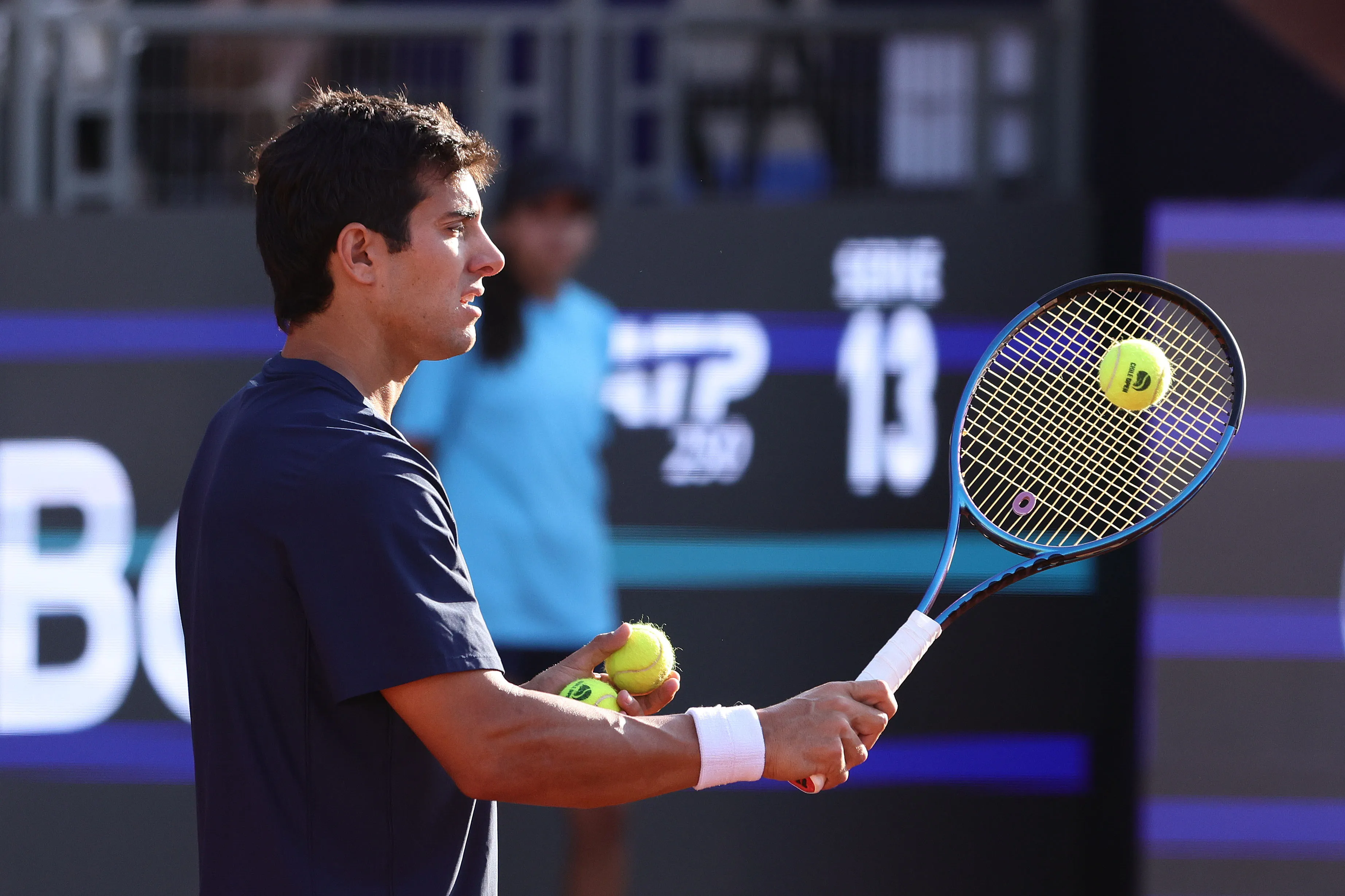 Cristian Garin en el Chile Open. (Felipe Zanca/Photosport).
