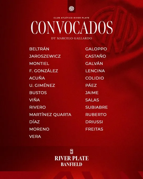 Los convocados de River Plate para la despedida de Marcelo Gallardo