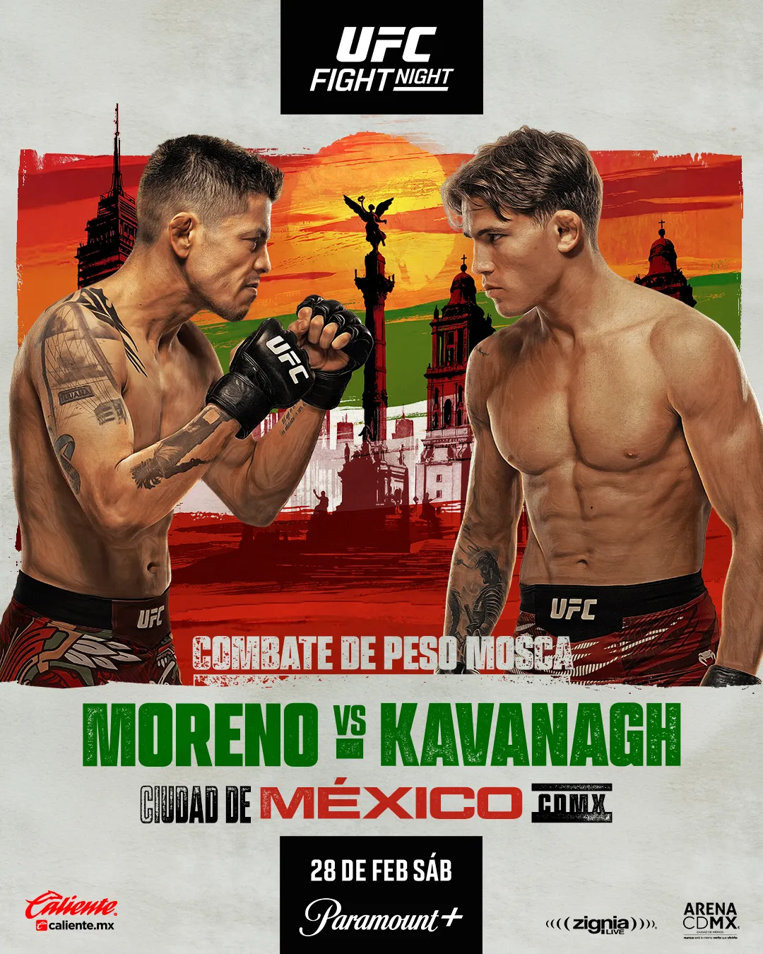Moreno y Kavanagh animan la estelar de UFC México. (Foto: UFC)