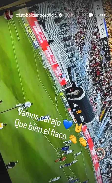 Campitos aplaude a Castellón en el Superclásico.