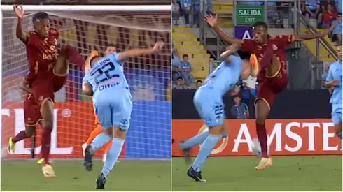 Alan Robledo, central de O'Higgins recibió golpe del jugador de Tolima.