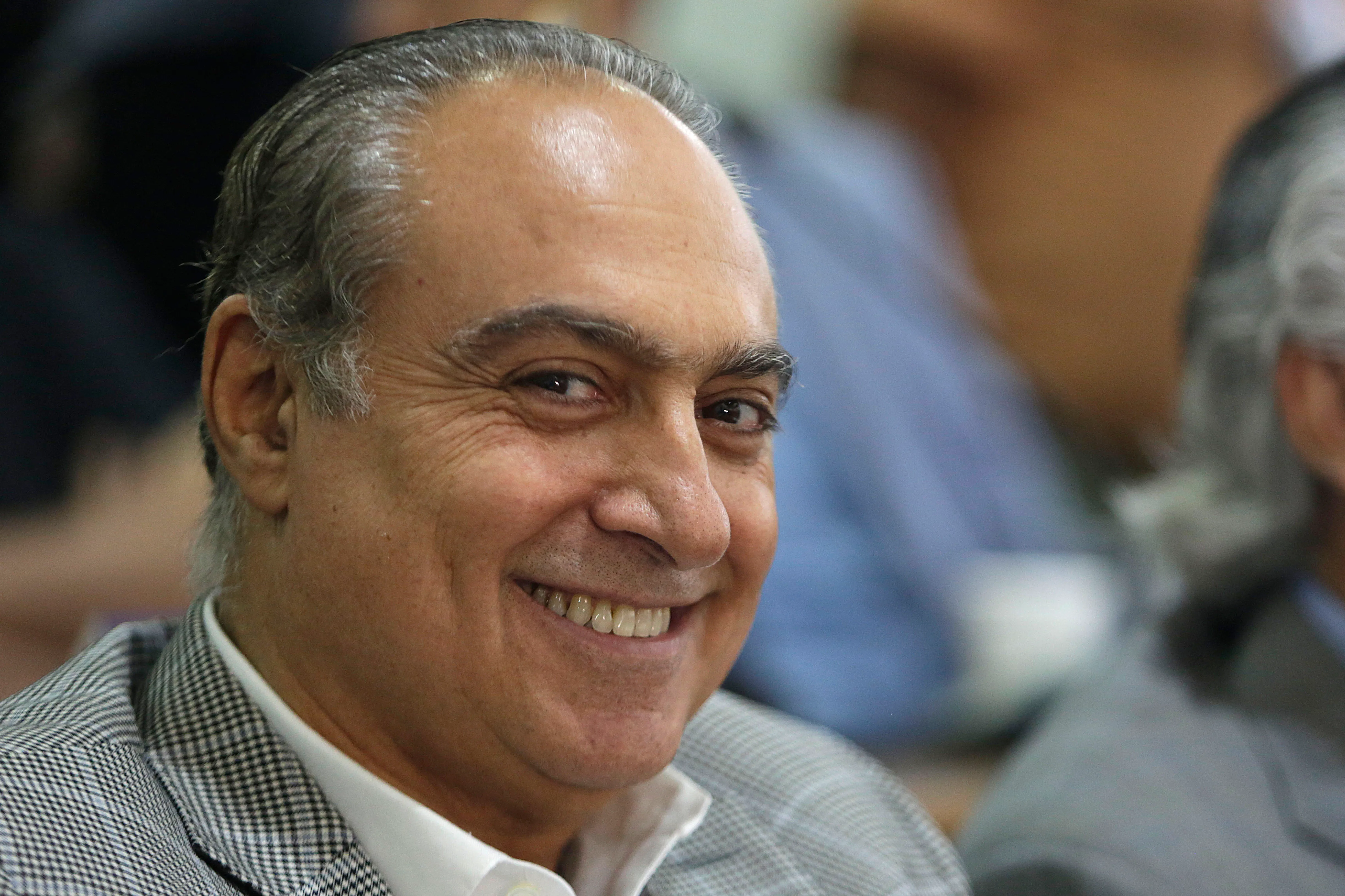 Así de feliz amaneció el presidente de Palestino, Jorge Uauy. (Karin Pozo/Photosport).