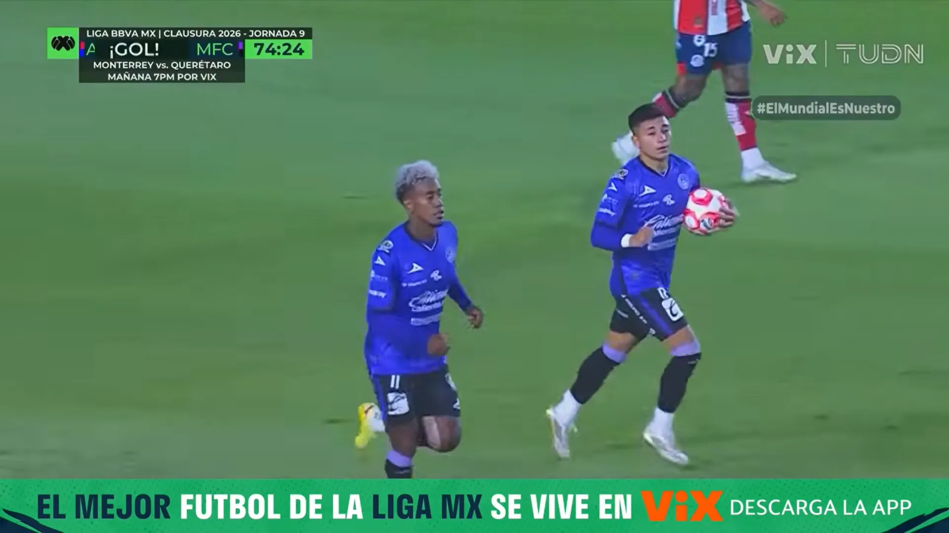 Josué Ovalle celebró el tanto del descuento con mucha mesura. (Captura TUDN).