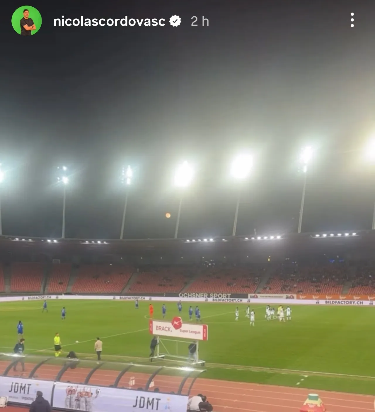 Córdova viendo al FC Zurich de Miguel Reichmuth. (Foto: Captura)