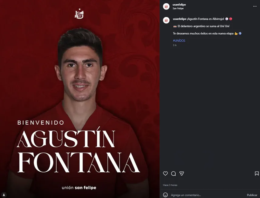 (Foto: Captura de Instagram Unión San Felipe)