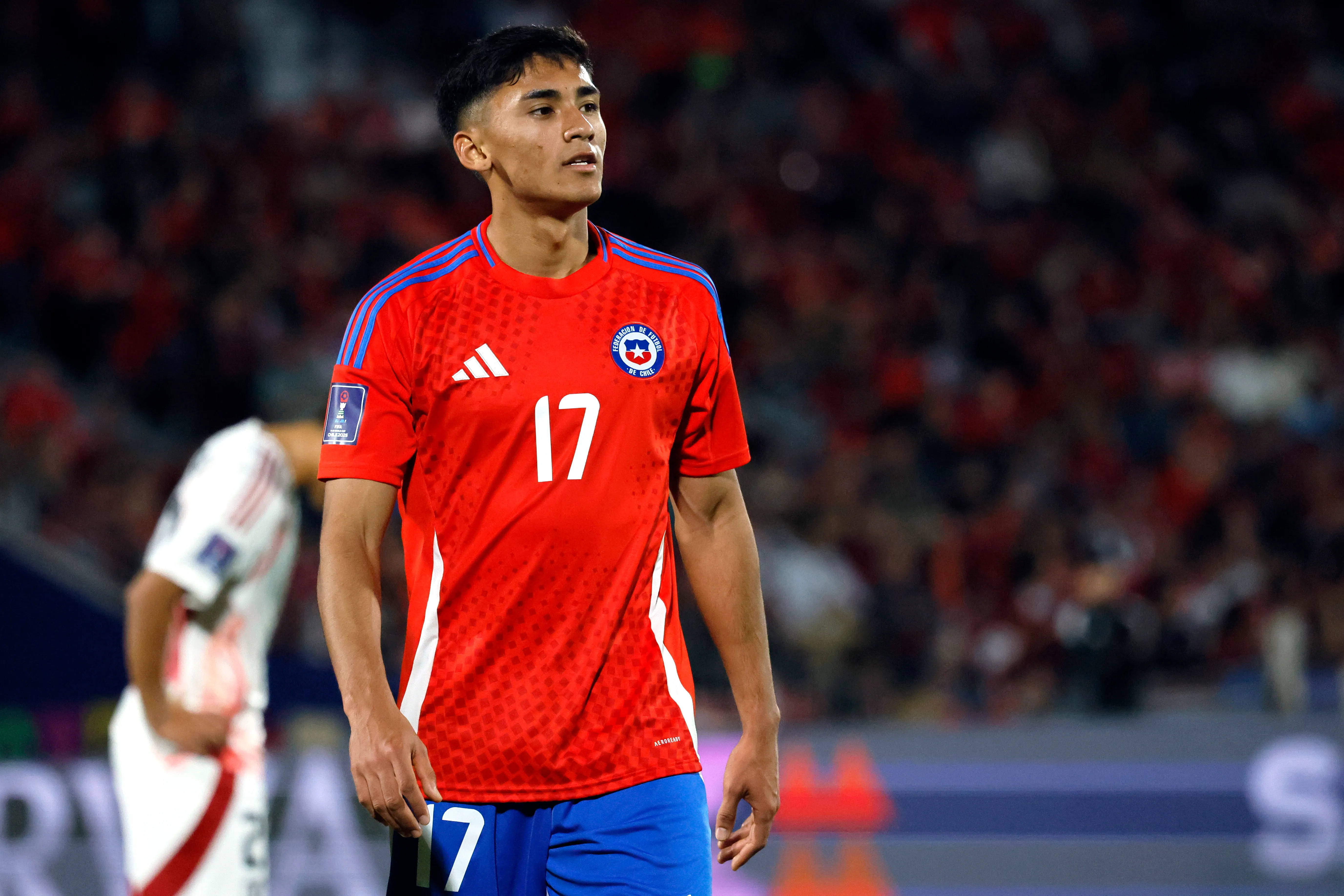 Emiliano Ramos en acción durante el Mundial Sub 20 2025. (Andres Pina/Photosport).