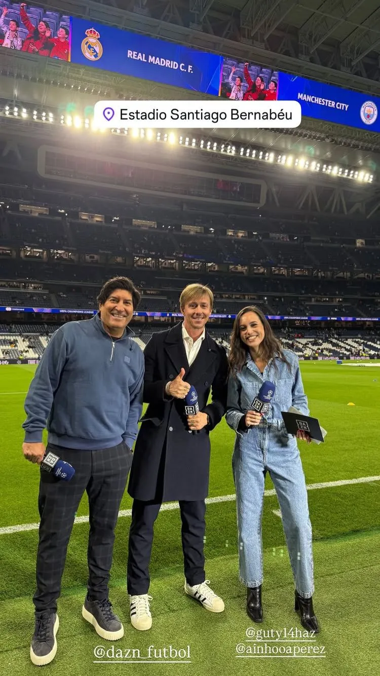 Zamorano junto a Guti, en la transmisión en el Bernabéu
