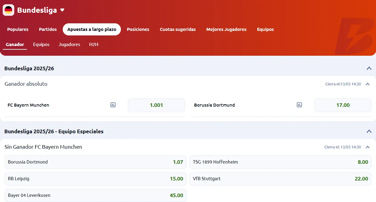 Bundesliga apuestas