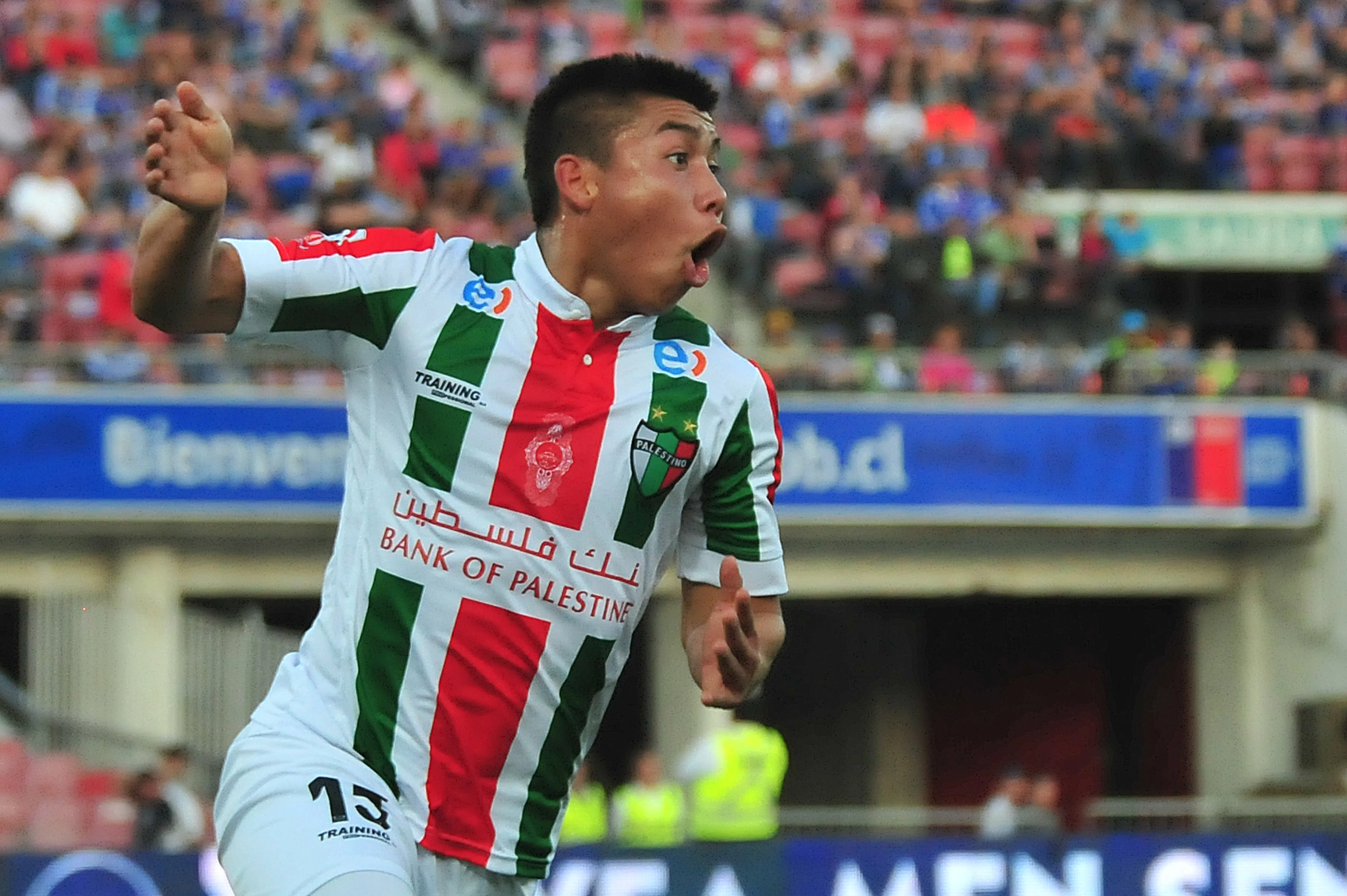 Richard Paredes le anotó un gol a Universidad de Chile en un empate 4-4 de Palestino el 30 de agosto de 2015. (Sergio Piña/Photosport)