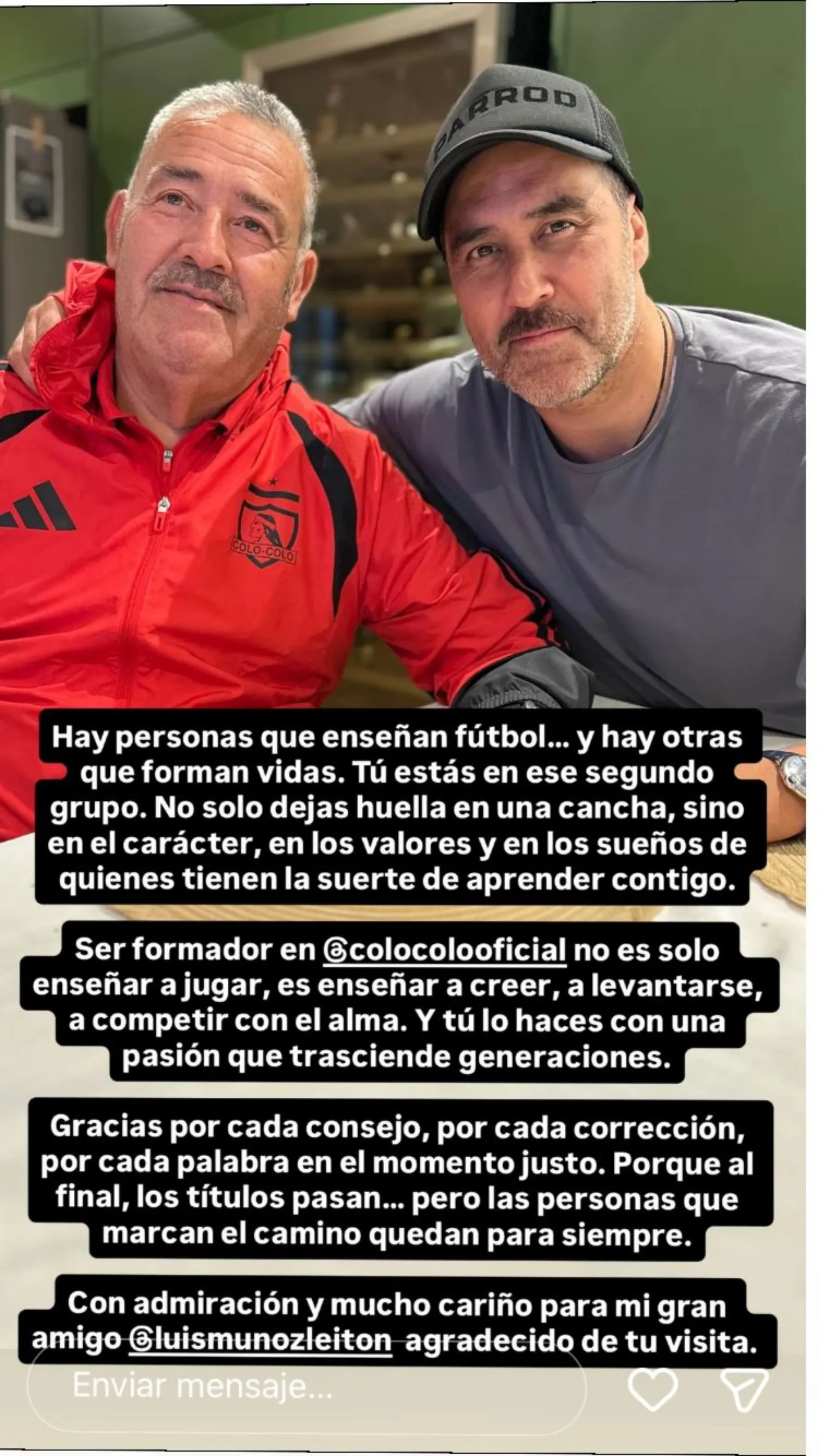 Bravo no olvida a sus formadores en Colo Colo