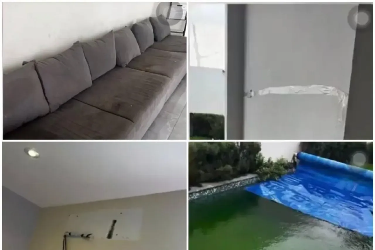 Algunas de las imágenes de la casa en que vivió Fernando Gago en México. | Foto: Captura.