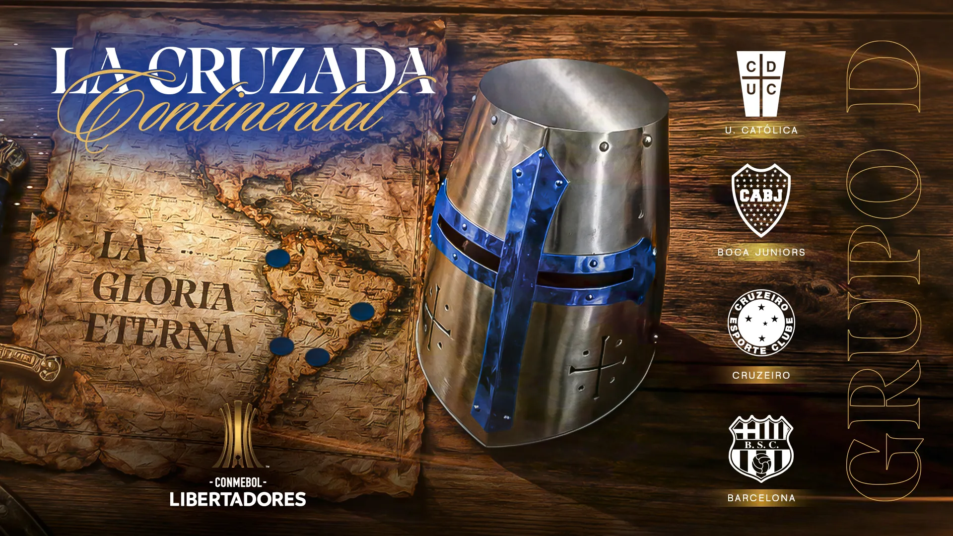 La imagen con que Universidad Católica presentó su grupo en la Copa Libertadores 2026. | Foto: Cruzados.