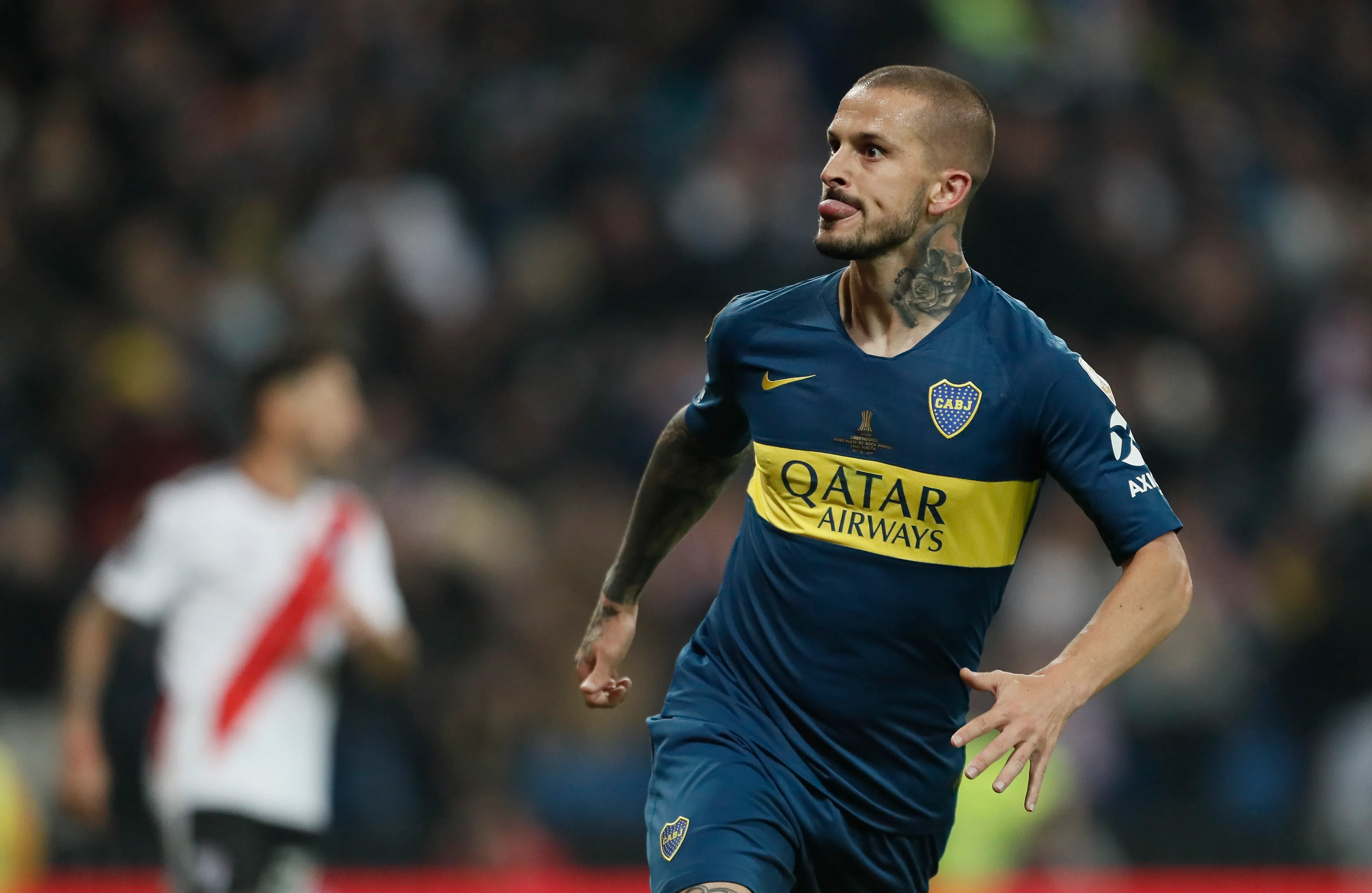 Darío Benedetto durante la final de la Copa Libertadores 2018. (Photogamma/Photosport).