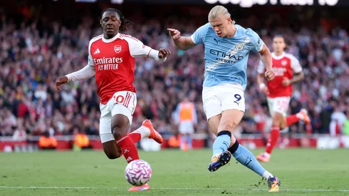 Erling Haaland en el último partido entre Arsenal y Manchester City.