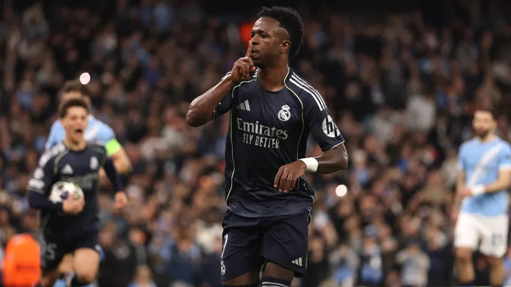 Vinícius Júnior celebra su gol contra Manchester City.