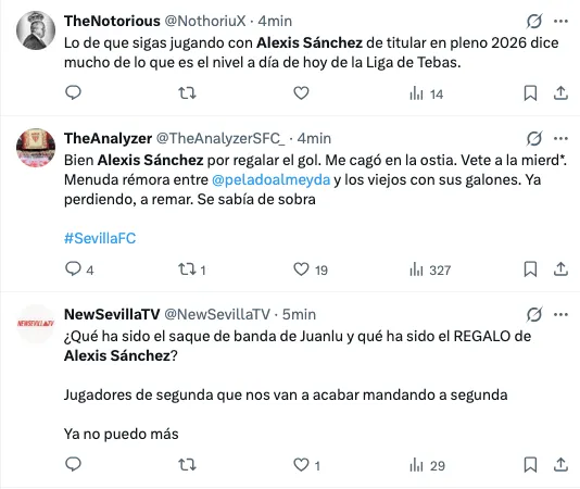 Los insultos contra Alexis Sánchez por su error ante Valencia