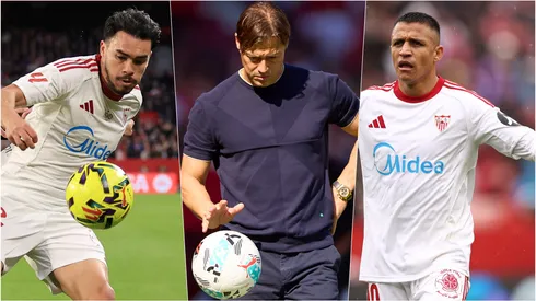 Alexis Sánchez y Gabriel Suazo le dicen adiós a Matías Almeyda en Sevilla.