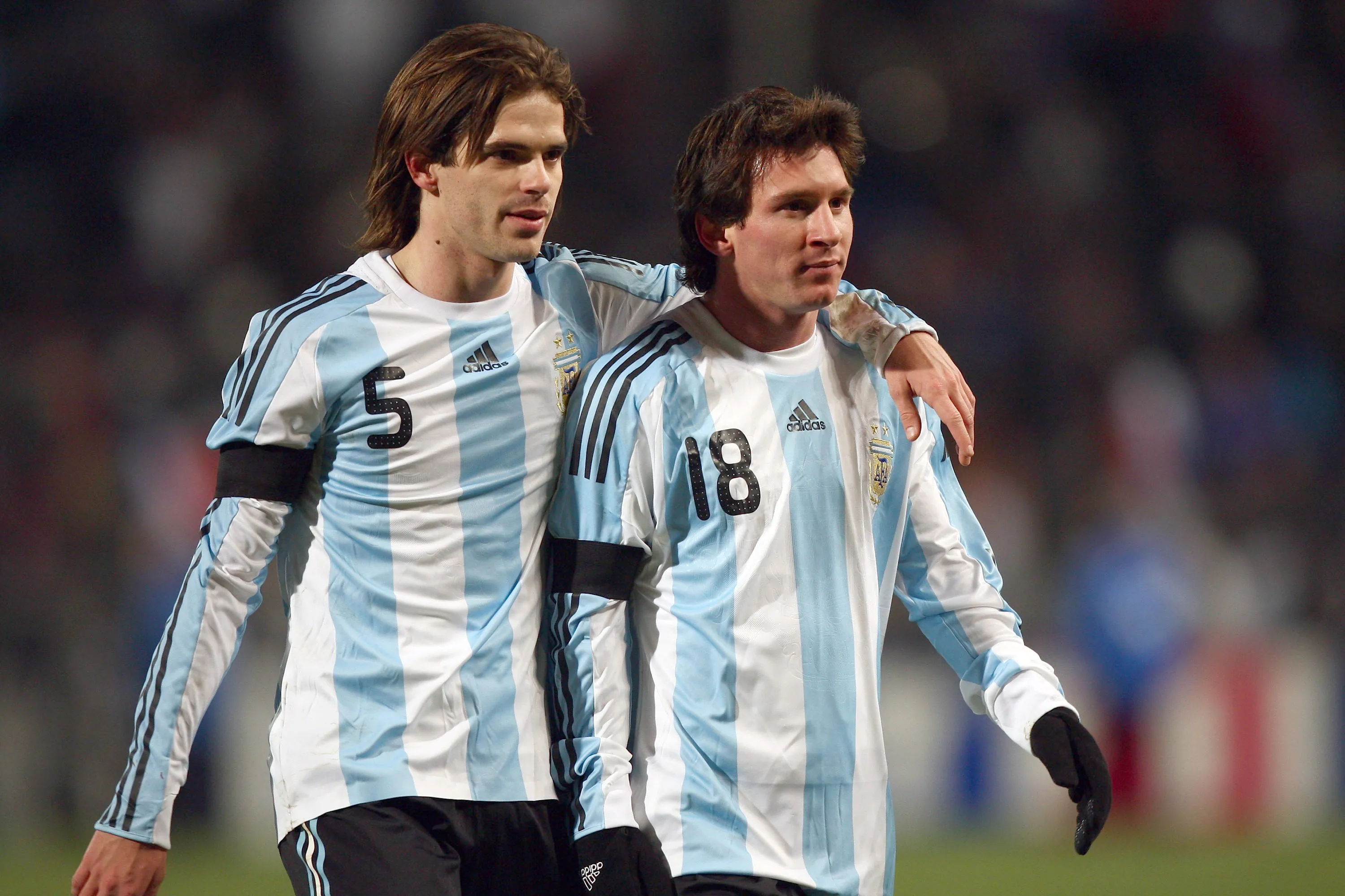 Gago junto a Messi en 2009. Imagen: Getty