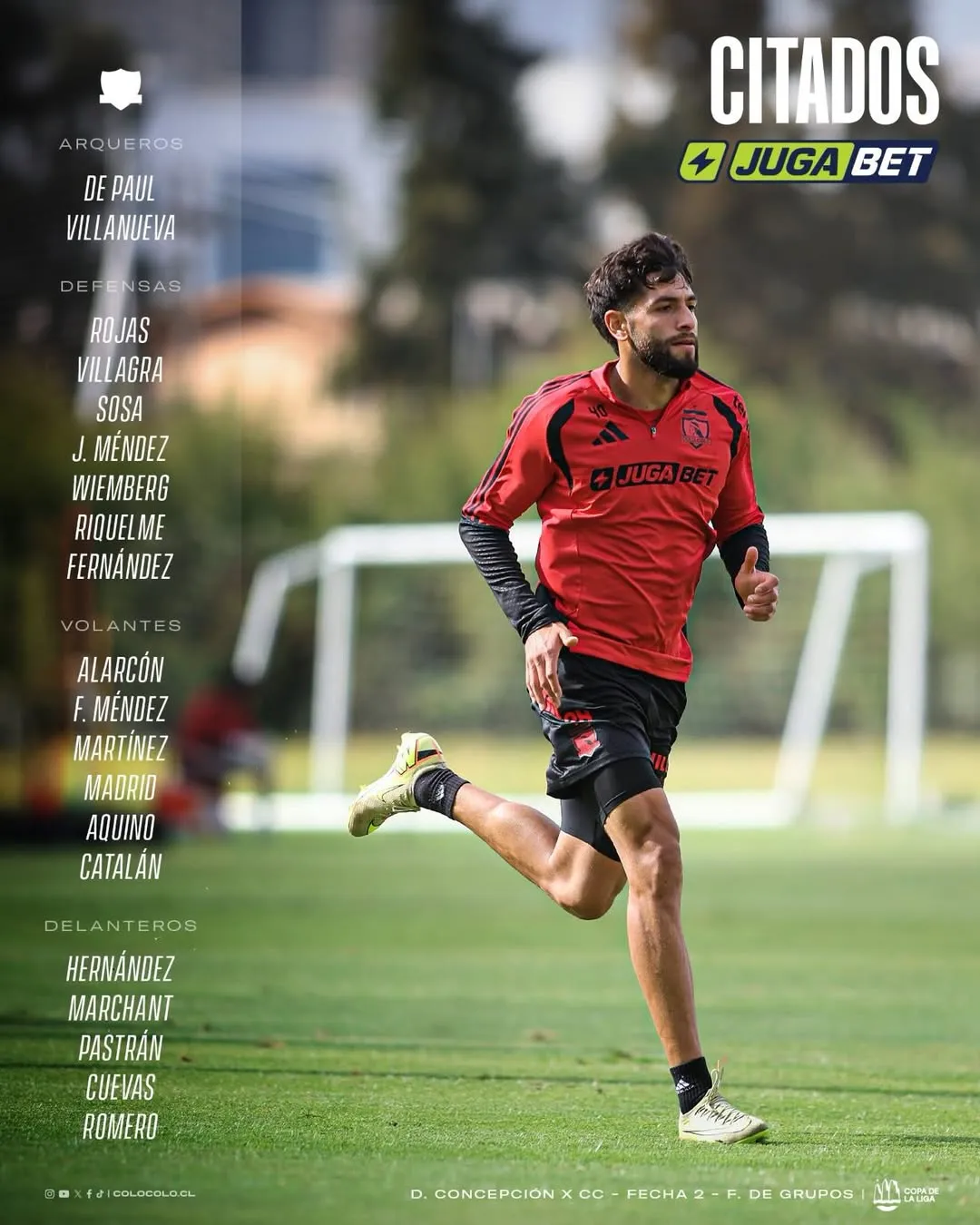 Los citados de Colo Colo ante Concepción