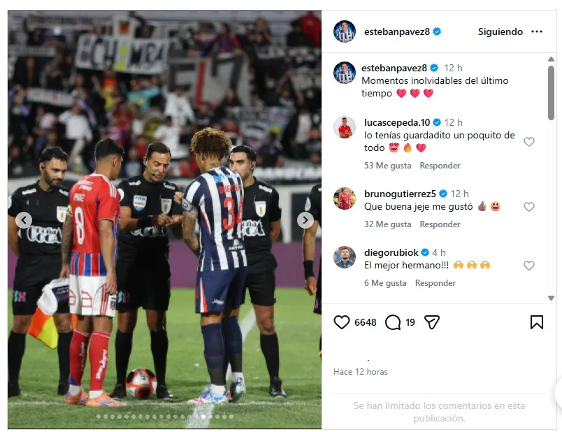 La imagen que subió Esteban Pavez recordando a Colo Colo. | Foto: Captura.