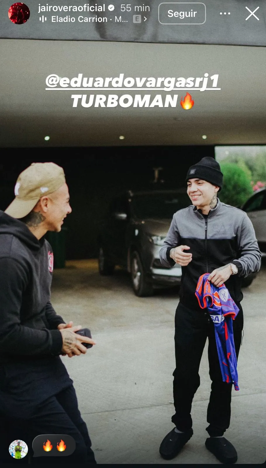 La visita de Jairo Vera con Eduardo Vargas.