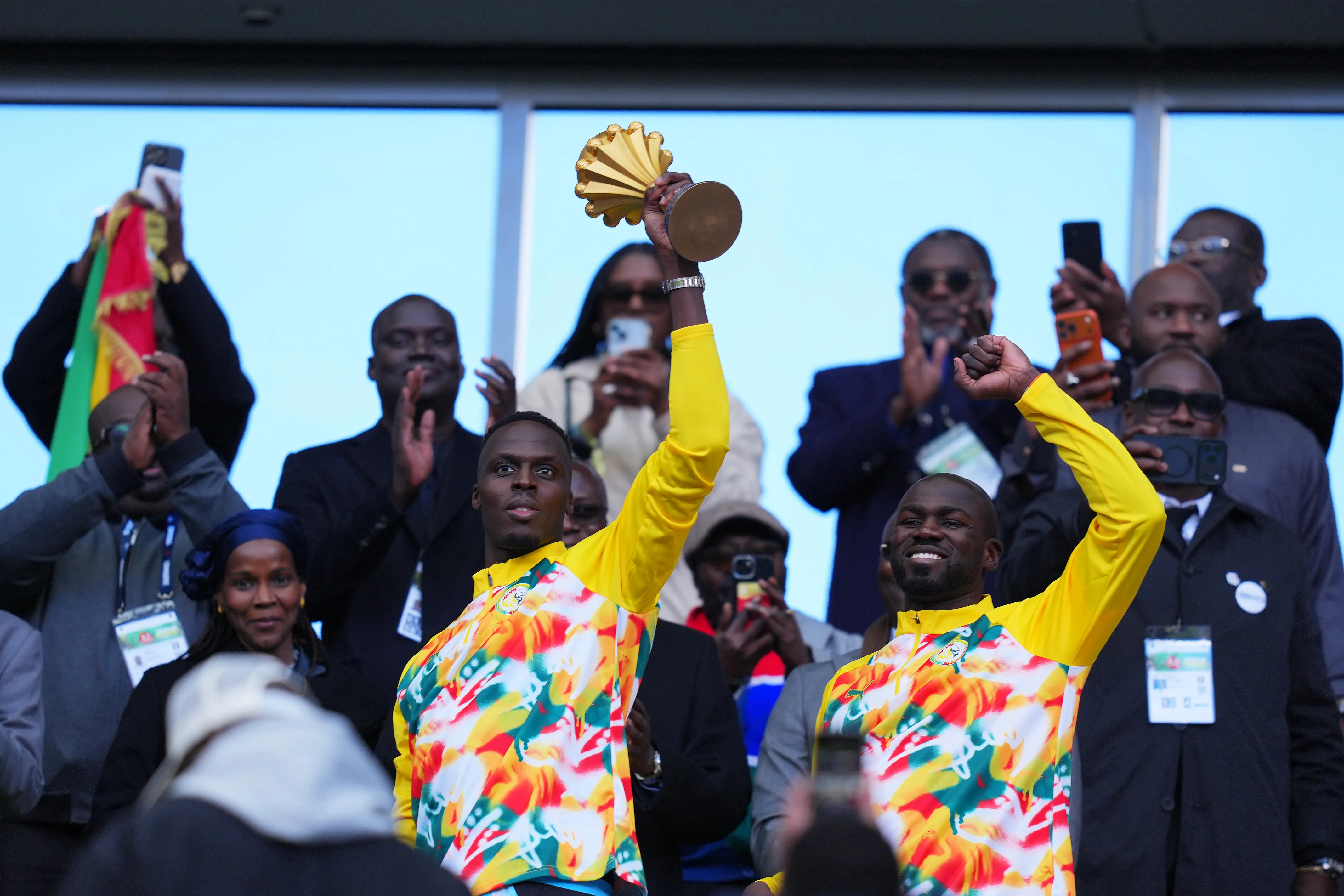 Senegal celebró la conquista de la Copa Africana, pese a que por secretaria se dio por ganador a Marruecos (Photo by Franco Arland/Getty Images)