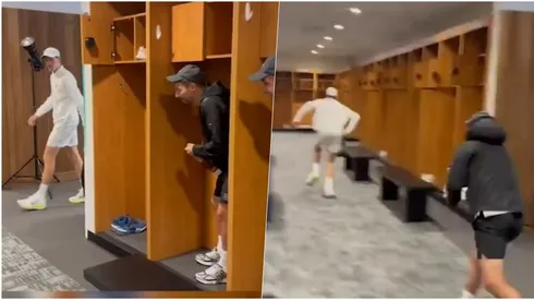 Sinner fue sorprendido por su colaboradores en el camarín