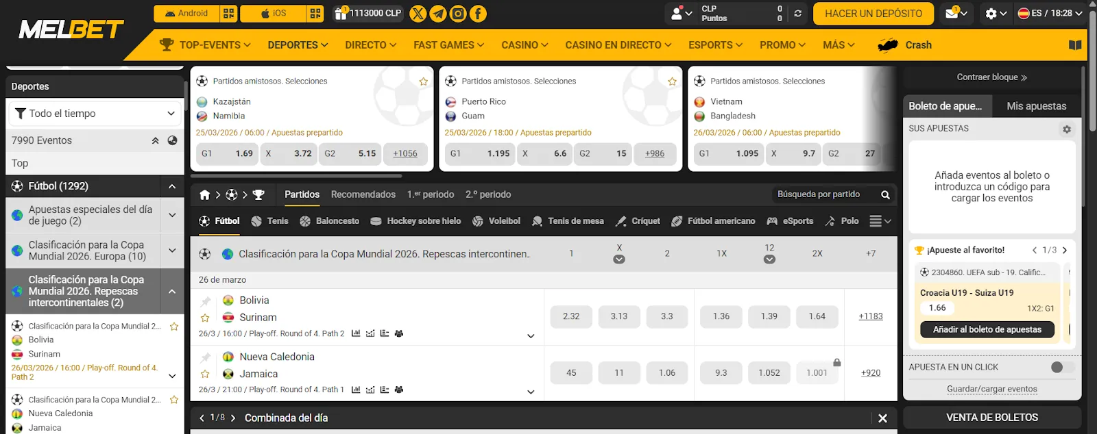 Código promocional Melbet