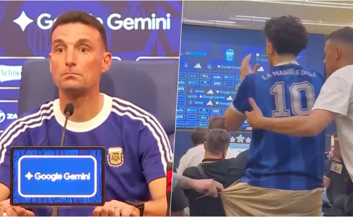 Incómodo momento en Argentina: hincha se infiltra en conferencia y encara a Scaloni