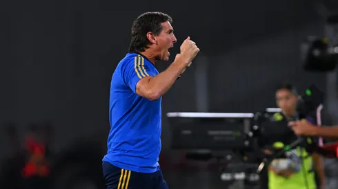 El técnico de Boca celebra su ascenso vertiginoso.