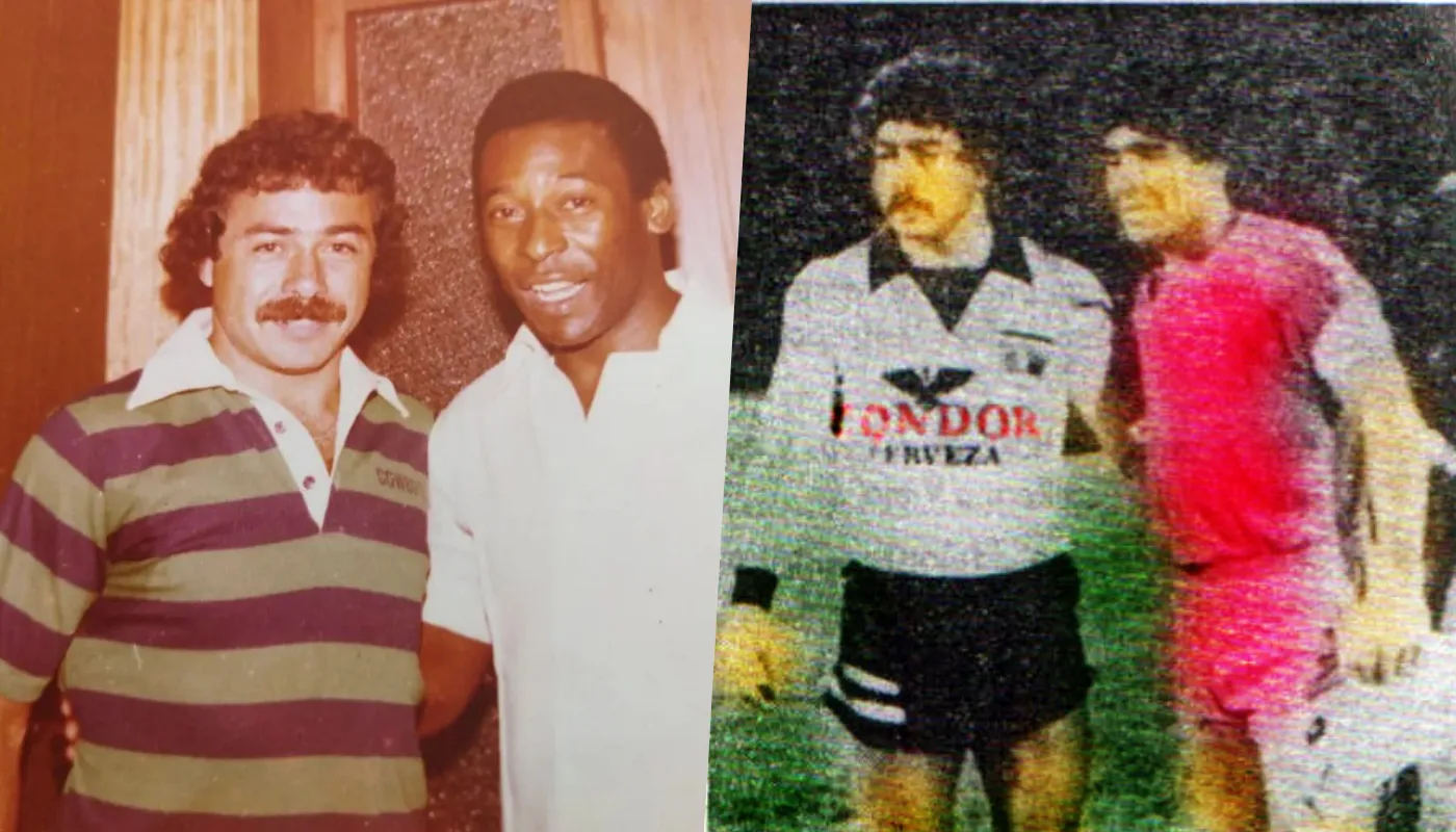 Caszely con Pelý y Maradona.