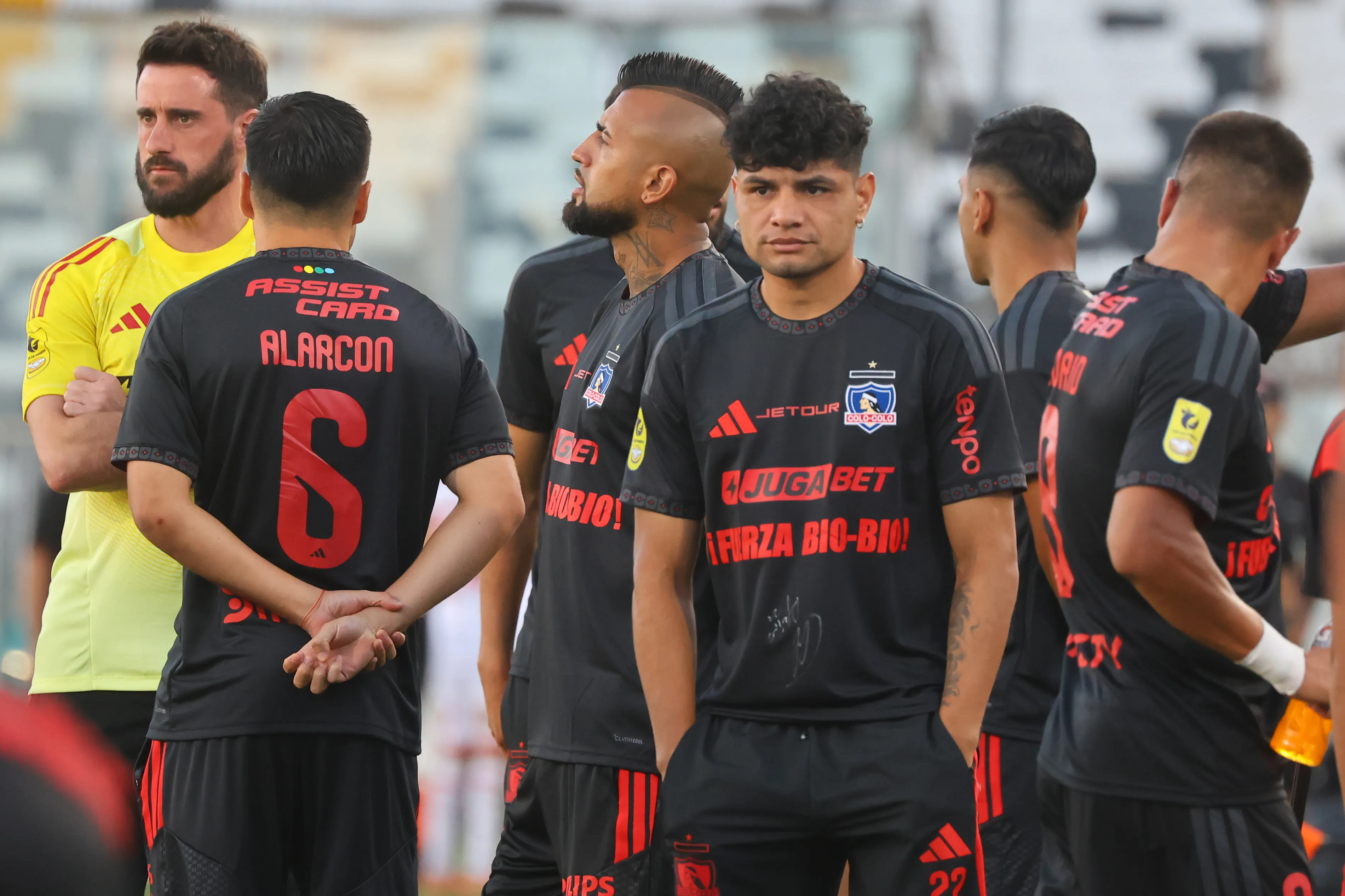 Claudio Aquino tuvo un tenso partido en Colo Colo contra Huachipato. Foto: Photosport.